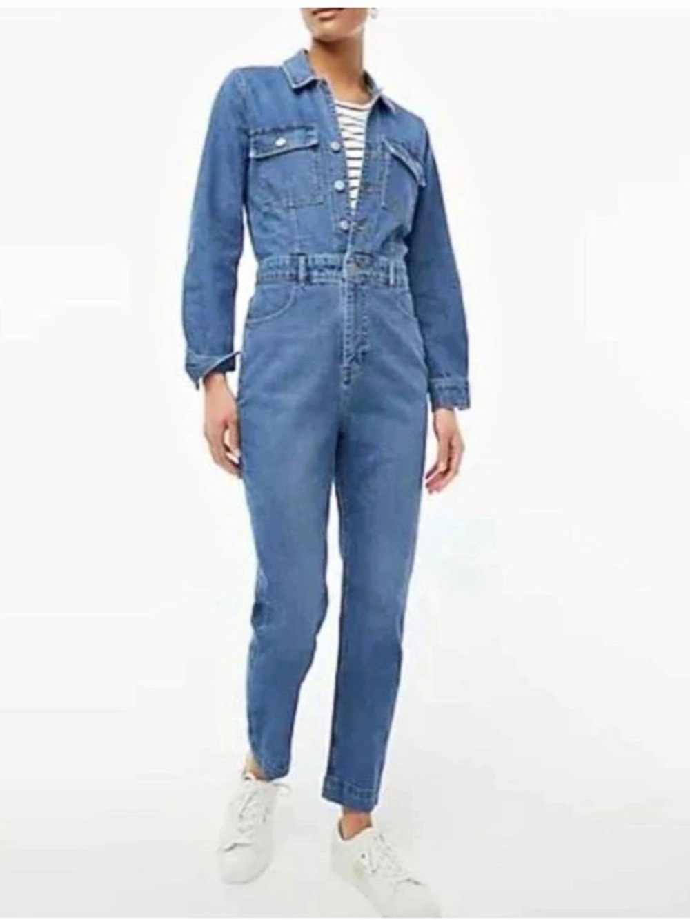 J.Crew Denim Utility Jumpsuit Blue Size 12